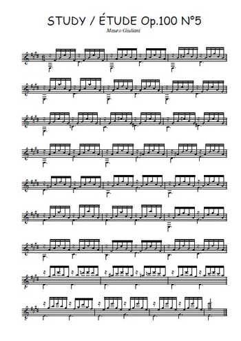 Op.100 Etude N°5 Partitions gratuites